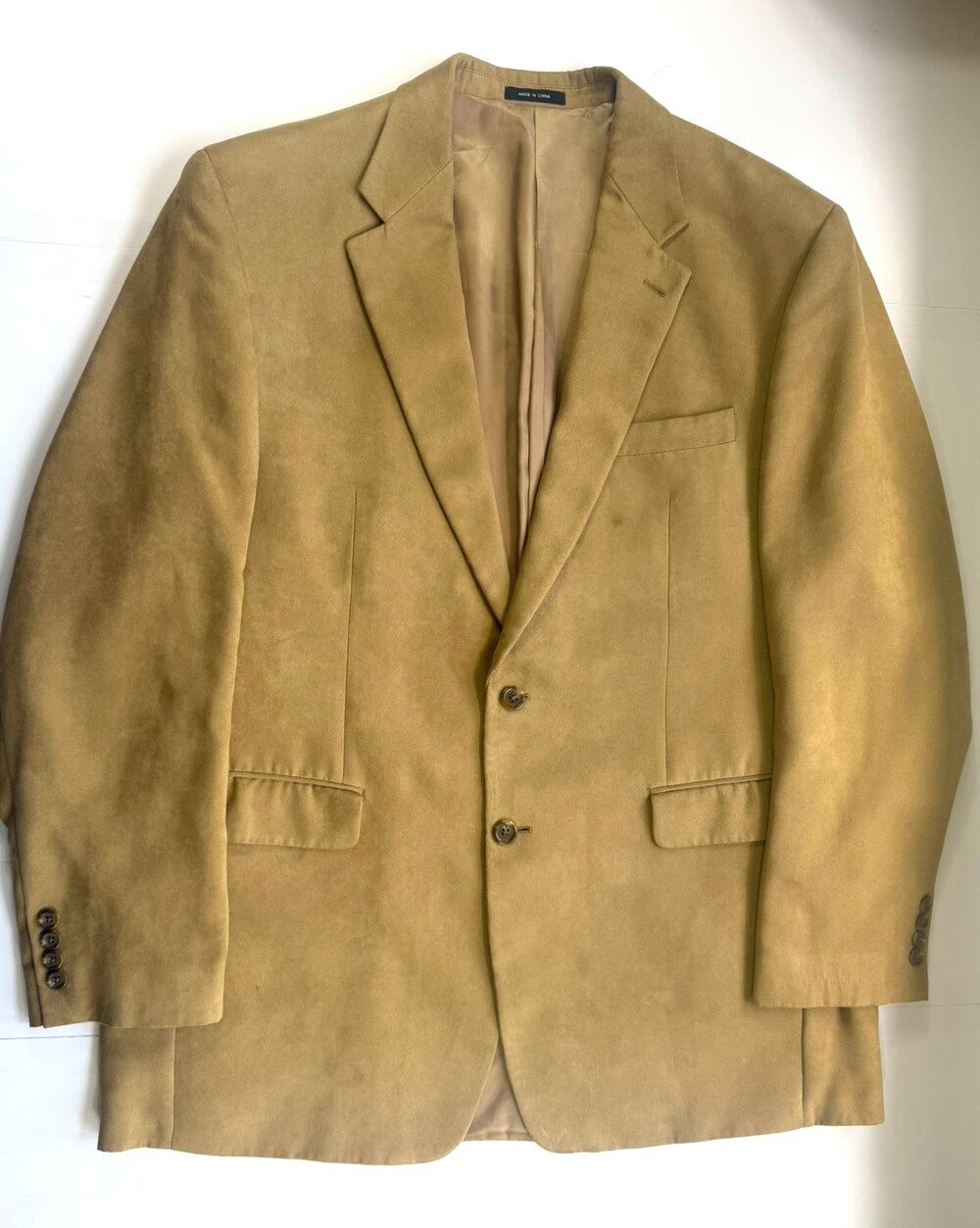 Lauren Ralph Lauren Men's Brown Faux Suede Sport Coat Blazer Size 44L 2 Button